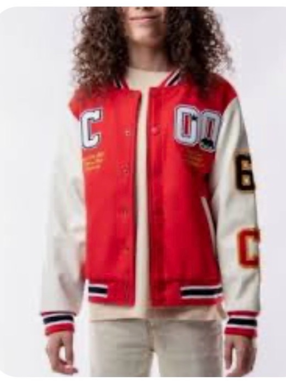 Ring of Fire Red and Cream Kids Letterman Jacket